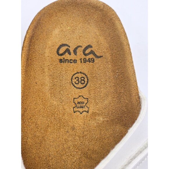 Ara Women's Laminado Pearl White Leather Slip-On Sandals Size 7.5 (38) 2521 - Picture 8 of 16